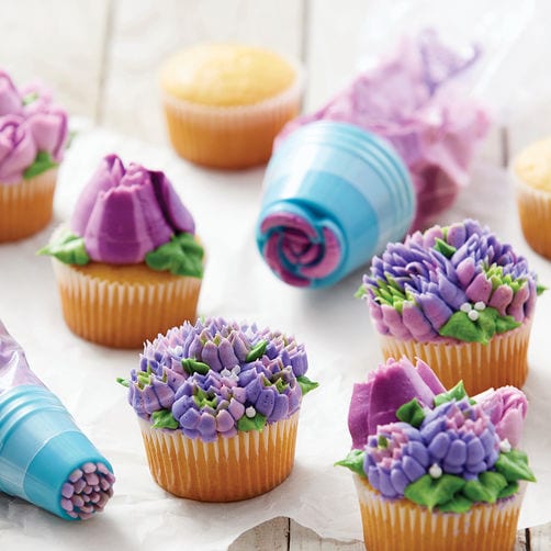 Cupcakes con flores