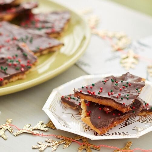 Barras de Toffee y Galletas Saladas